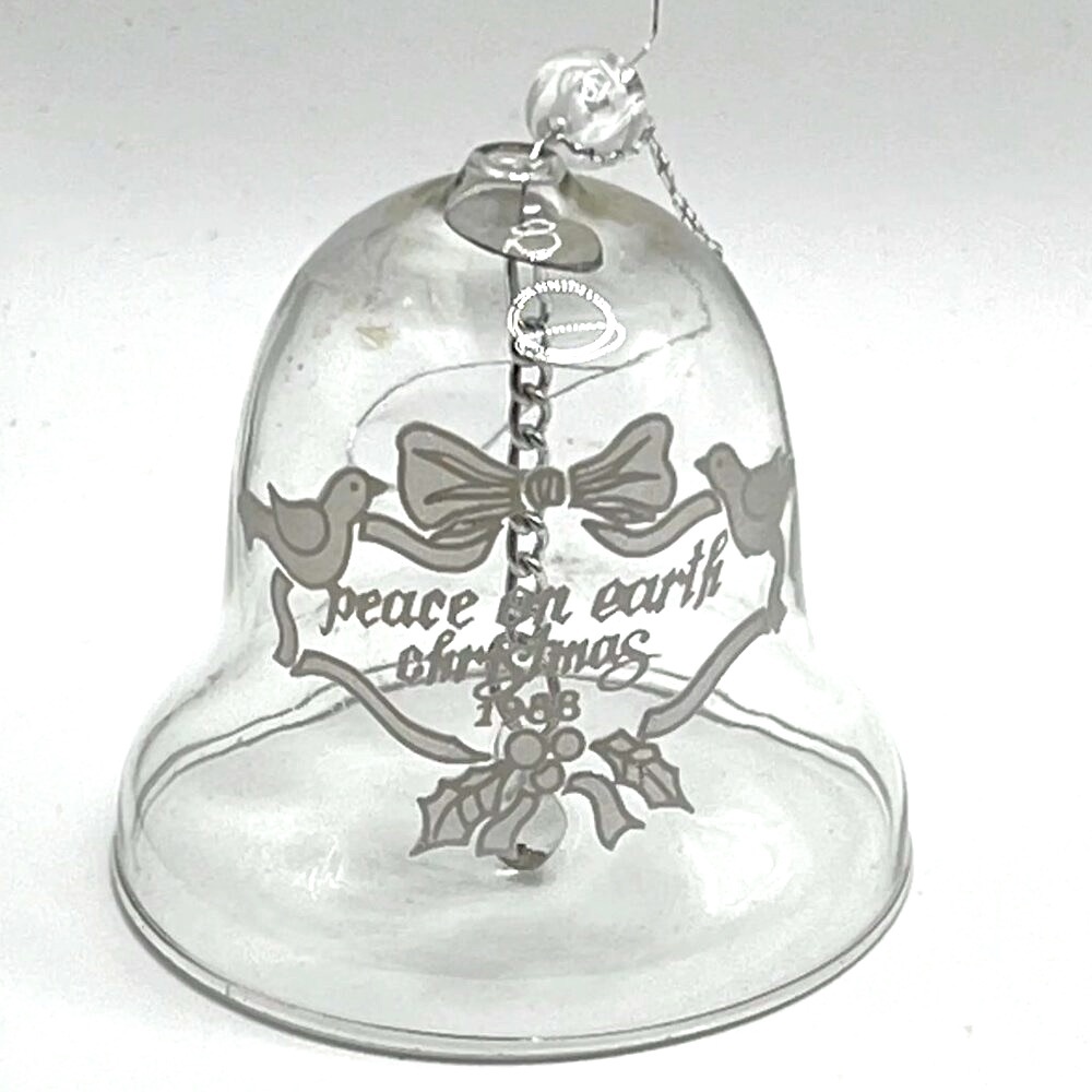 Vintage 1988 Christmas glass Bell Ornament